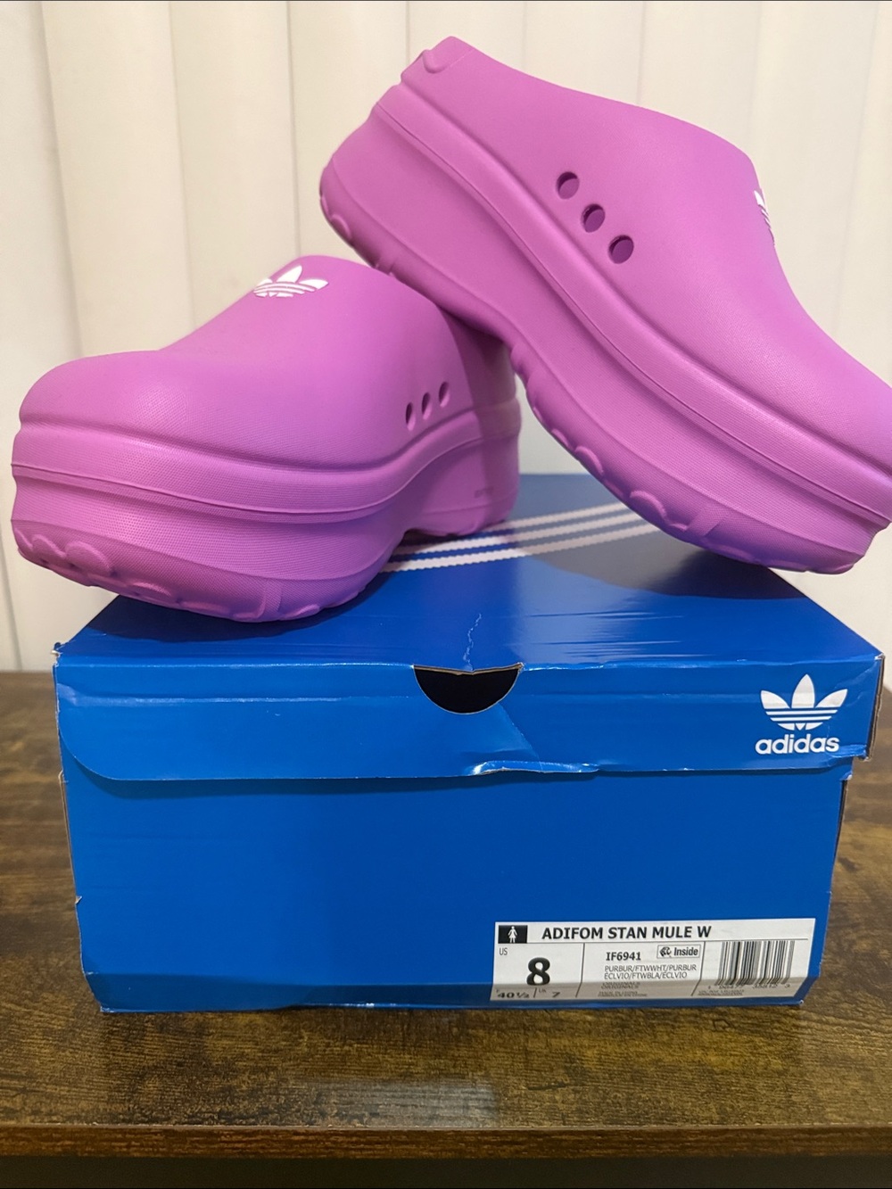 adidas Originals adiFOM Stan Smith Platform Mules - Purple Burst